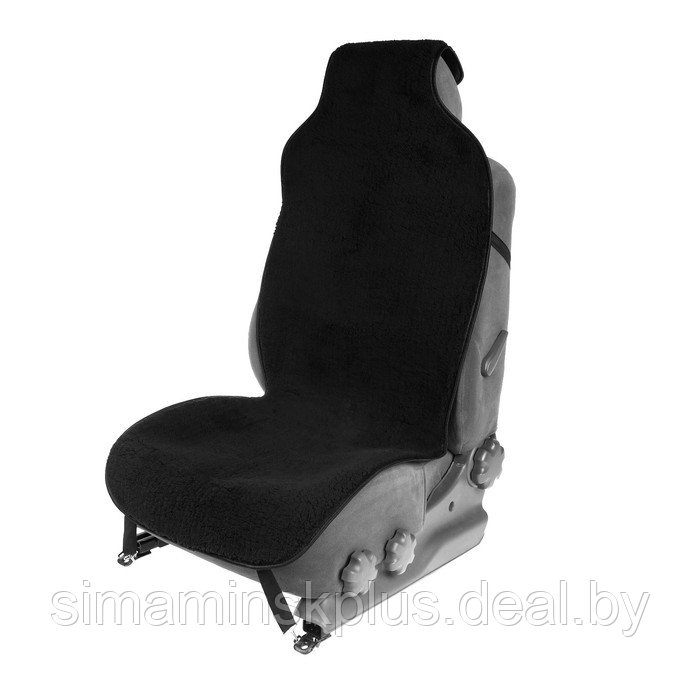 Накидка на сиденье, натуральная шерсть, 145х55 см, черная - фото 5 - id-p174609112