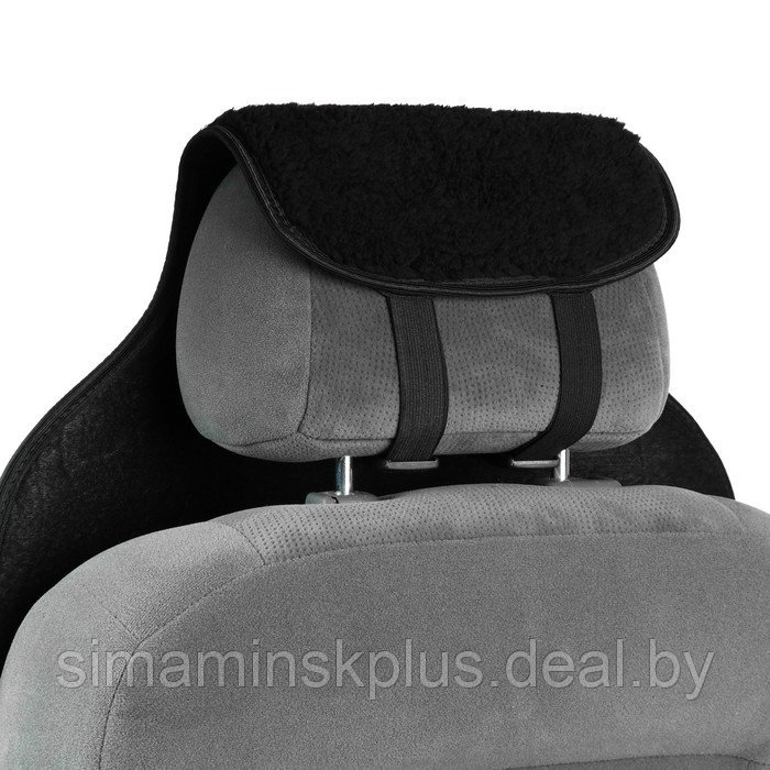 Накидка на сиденье, натуральная шерсть, 145х55 см, черная - фото 7 - id-p174609112