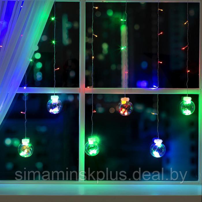Гирлянда «Бахрома» 2.4 × 0.7 м с насадками «Шарики», IP20, прозрачная нить, 108 LED, свечение мульти, 8 - фото 1 - id-p174610984