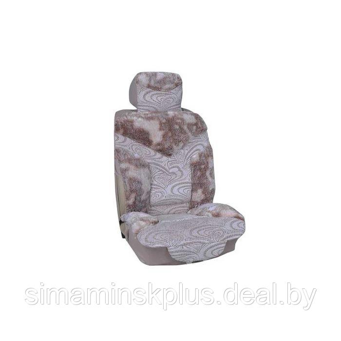 Чехлы сиденья меховые искусственные Skyway Arctic, 5 предметов, коричневый, S03001089 - фото 1 - id-p174609175