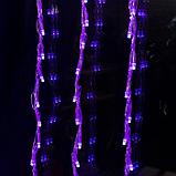 Гирлянда "Водопад" 2 х 1.5 м , IP20, прозрачная нить, 400 LED, свечение фиолетовое, 8 режимов, 220 В, фото 4