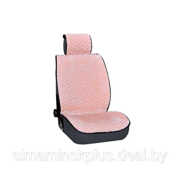 Накидка сиденья меховая искусственная мутон 2 предм. Skyway Arctic, розовый соты, S03001060 - фото 1 - id-p174609181