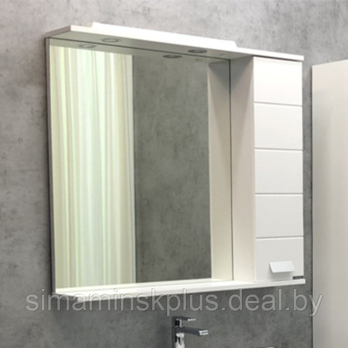 Зеркало-шкаф COMFORTY «Модена М-90» цвет белый матовый - фото 1 - id-p174607493