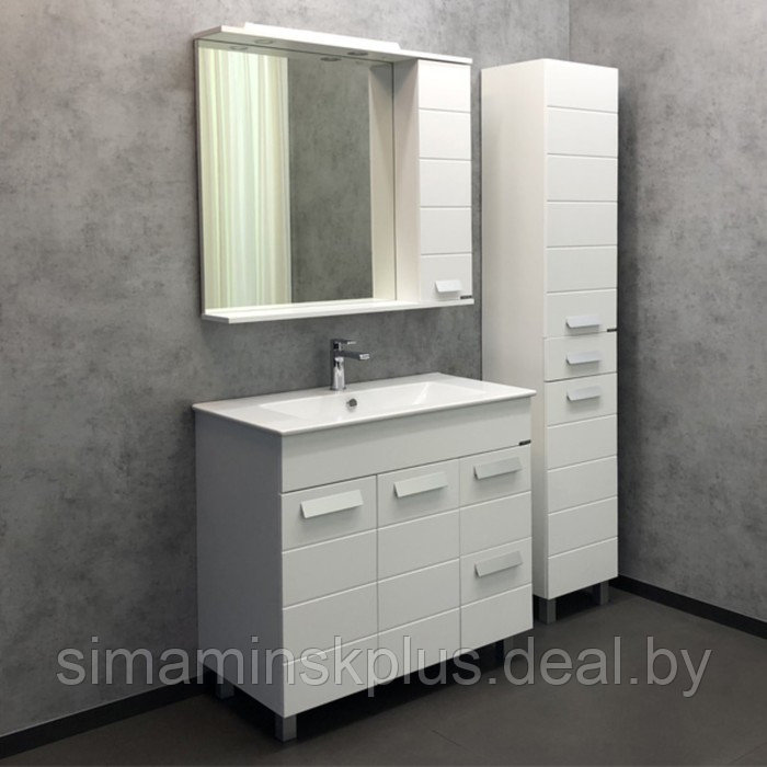 Зеркало-шкаф COMFORTY «Модена М-90» цвет белый матовый - фото 4 - id-p174607493