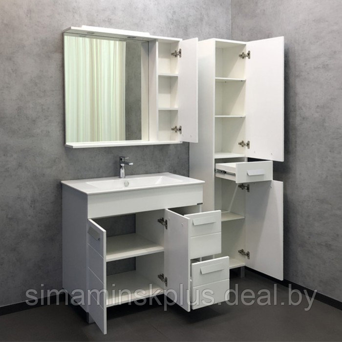 Зеркало-шкаф COMFORTY «Модена М-90» цвет белый матовый - фото 5 - id-p174607493