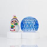 Световой прибор «Снеговик с синим шаром» 9.5 см, свечение мульти, 220 В, фото 2