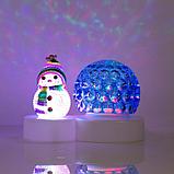 Световой прибор «Снеговик с синим шаром» 9.5 см, свечение мульти, 220 В, фото 3