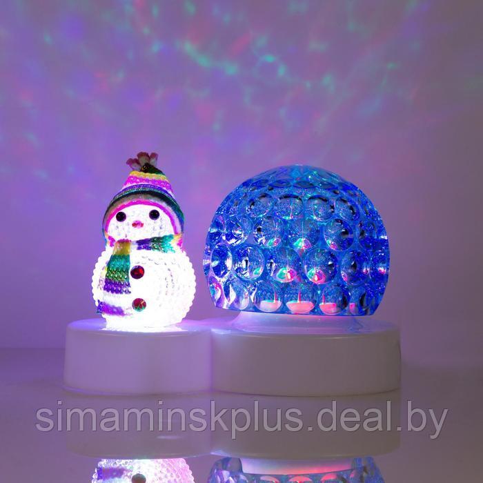 Световой прибор «Снеговик с синим шаром» 9.5 см, свечение мульти, 220 В - фото 3 - id-p174621499
