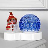 Световой прибор «Снеговик с синим шаром» 9.5 см, свечение мульти, 220 В, фото 4
