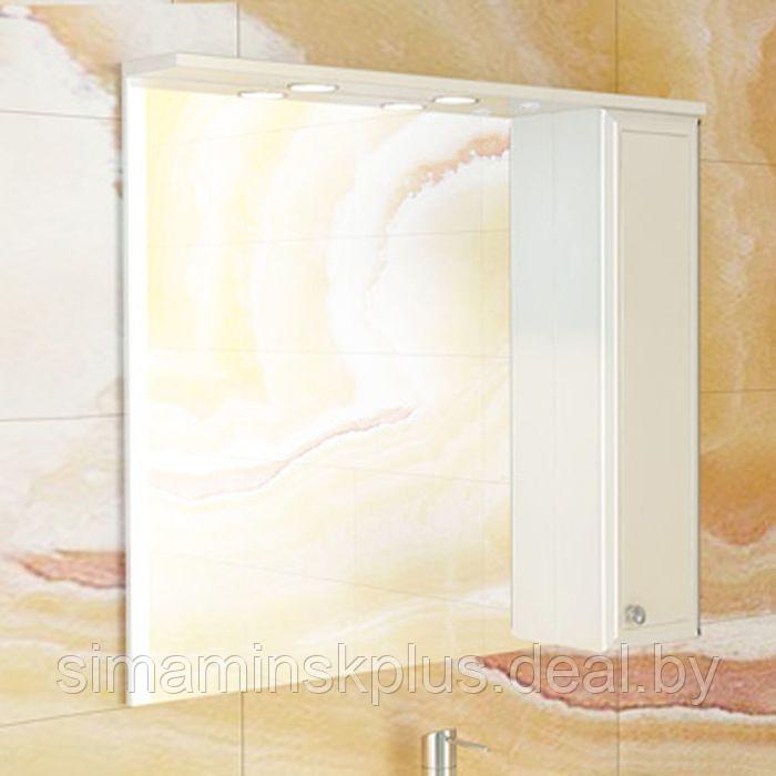 Зеркало-шкаф для ванной "Сочи-85" 81,6 х 84 х 15,5 см, белый - фото 1 - id-p174607507