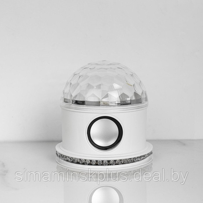 Световой прибор «Вокруг сферы» 12 см, динамик, свечение RGB, 220 В, белый - фото 2 - id-p174621508