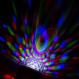 Световой прибор «Вокруг сферы» 12 см, динамик, свечение RGB, 220 В, чёрный, фото 5