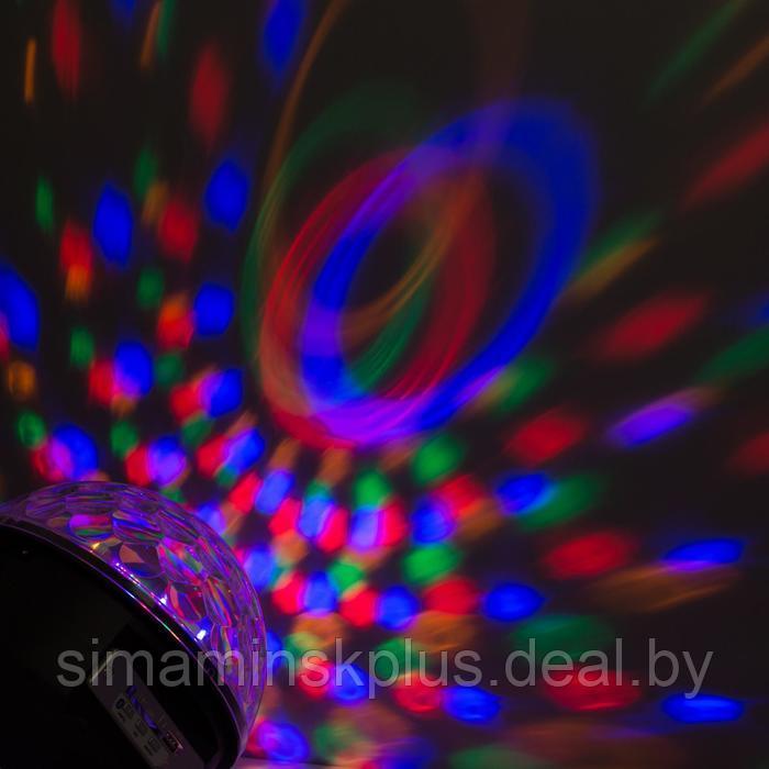 Световой прибор «Хрустальный шар» 17.5 см, динамик, свечение мульти, 220 В - фото 4 - id-p174621512