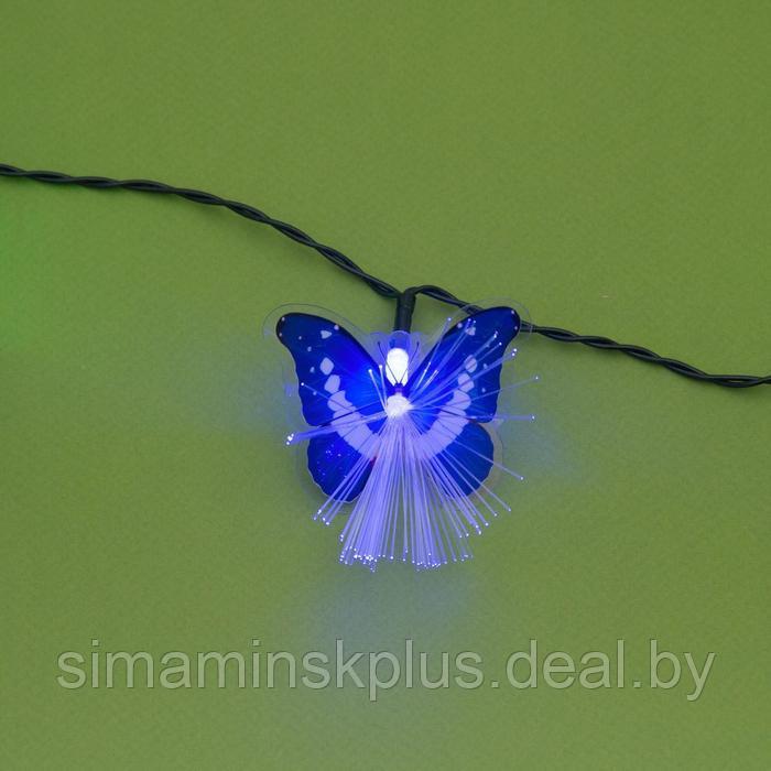 Гирлянда «Нить» 4.5 м с насадками «Бабочки», IP44, тёмная нить, 30 LED, свечение синее/зелёное, 2 режима, - фото 7 - id-p174611119