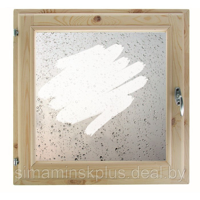 Окно 70х70 см, "Капли на стекле", однокамерный стеклопакет, уплотнитель, хвоя - фото 1 - id-p174628163