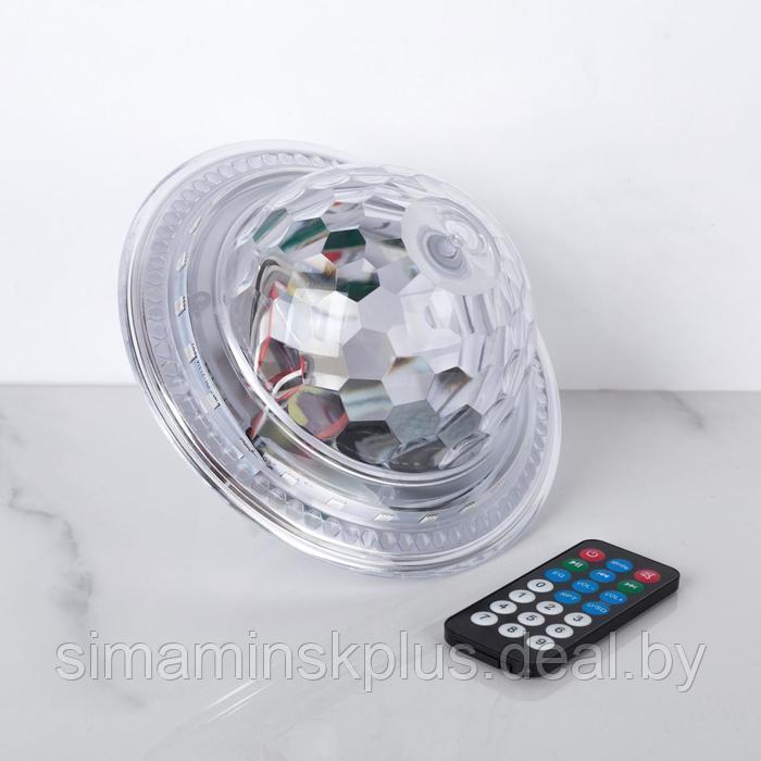 Световой прибор «Хрустальный шар» 19 см, Е27, динамик, пульт ДУ, свечение RGB - фото 5 - id-p174621533