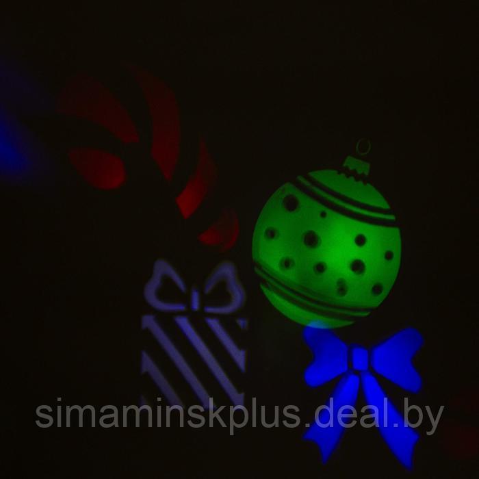 Световой прибор «Снежинки и игрушки», 2 картриджа, свечение мульти, 220 В - фото 4 - id-p174621536