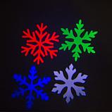 Световой прибор «Цветные снежинки», IP65, свечение мульти, 12 В, фото 2