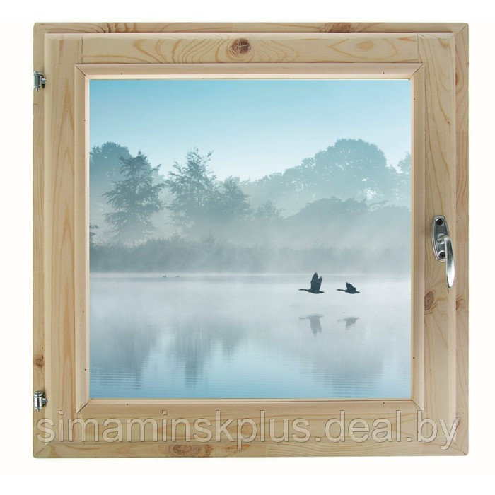 Окно, 70×70см, "Туман над рекой", однокамерный стеклопакет - фото 1 - id-p174628197