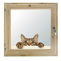 Окно, 70×70см, "Кошак", однокамерный стеклопакет