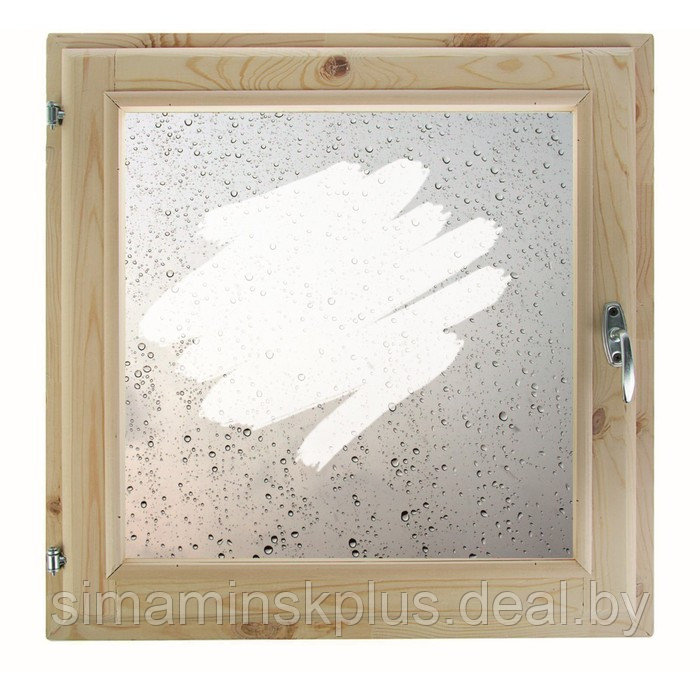 Окно 90х90 см, "Капли на стекле", однокамерный стеклопакет, уплотнитель, хвоя - фото 1 - id-p174628238