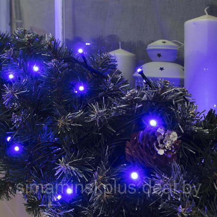 Гирлянда «Нить» 10 м, IP44, УМС, тёмная нить, 72 SMD-LED, свечение синее, 220 В - фото 4 - id-p174611188