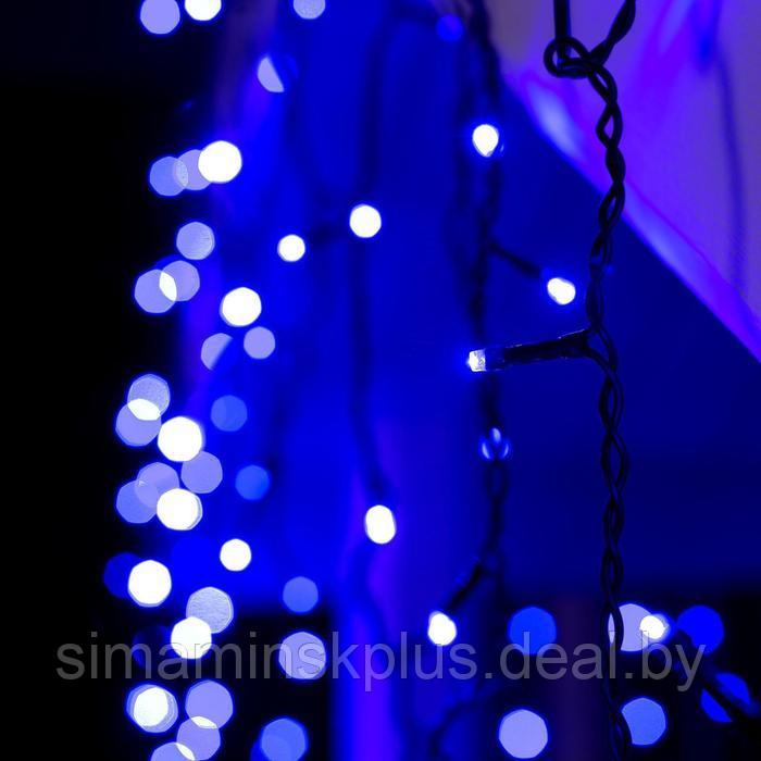 Гирлянда «Бахрома» 4 × 0.6 м, IP44, тёмная нить, 180 LED, свечение синее, 8 режимов, 220 В - фото 3 - id-p174611213