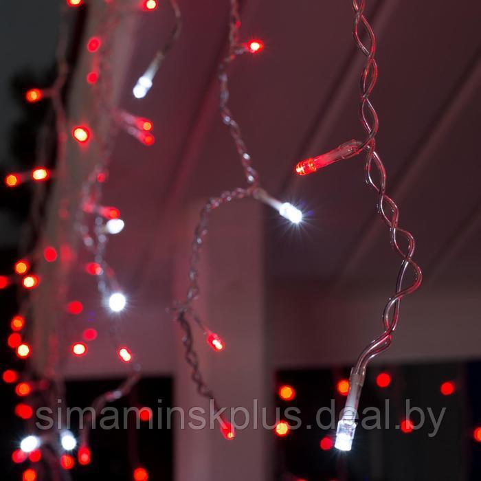 Гирлянда «Бахрома» 3 × 0.6 м, IP44, УМС, прозрачная нить, 160 LED, свечение красное, мерцание белым, 220 В - фото 4 - id-p174611220