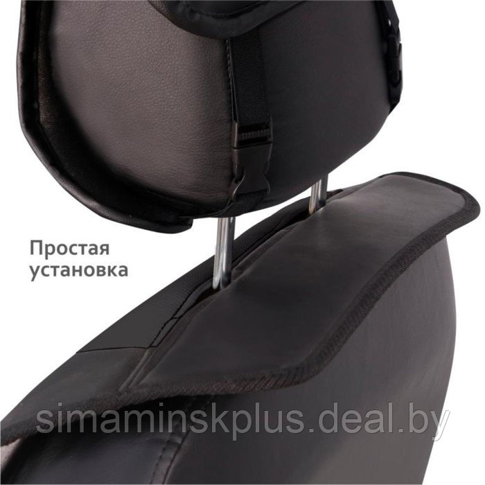 Накидка на сиденье универсальная VOIN Cover Plain, экокожа, комплект 1шт, поролон 7мм,черный 77718 - фото 5 - id-p174609400