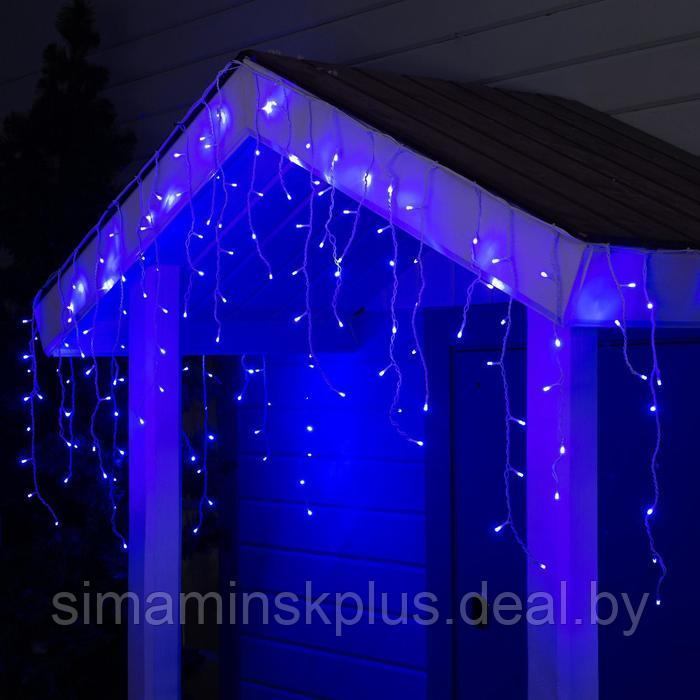 Гирлянда «Бахрома» 3 × 0.6 м, IP44, УМС, белая нить, 160 LED, свечение синее, 220 В - фото 1 - id-p174611243