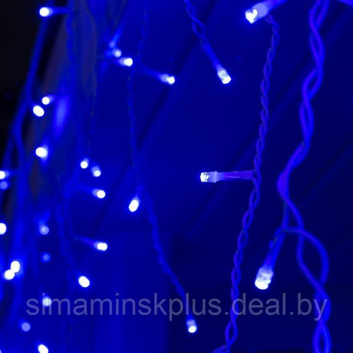 Гирлянда «Бахрома» 3 × 0.6 м, IP44, УМС, белая нить, 160 LED, свечение синее, 220 В - фото 3 - id-p174611243