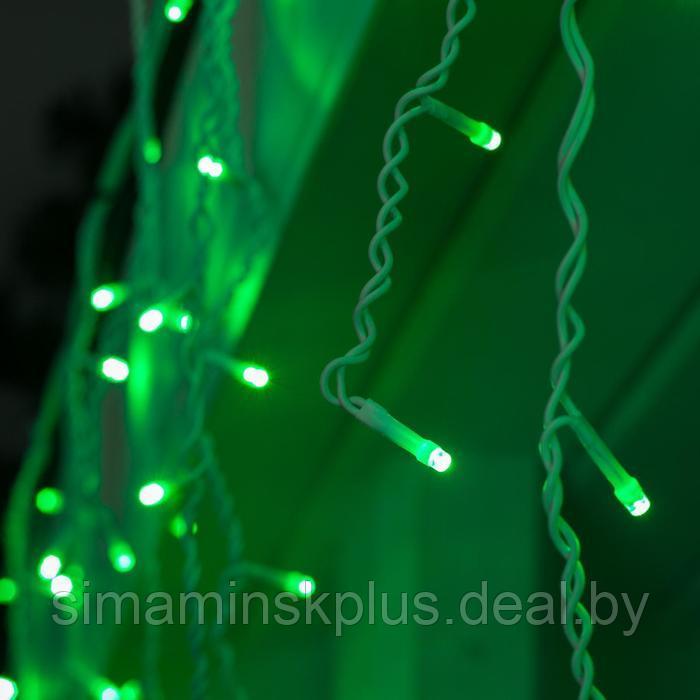 Гирлянда "Бахрома" 3 х 0.6 м , IP44, УМС, белая нить, 160 LED, свечение зелёное, 220 В - фото 3 - id-p174611273