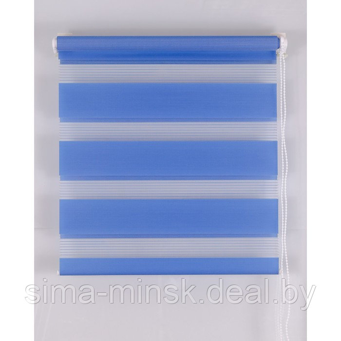 Рулонная штора «День и Ночь», размер 55х160 см, цвет синий - фото 1 - id-p93255003