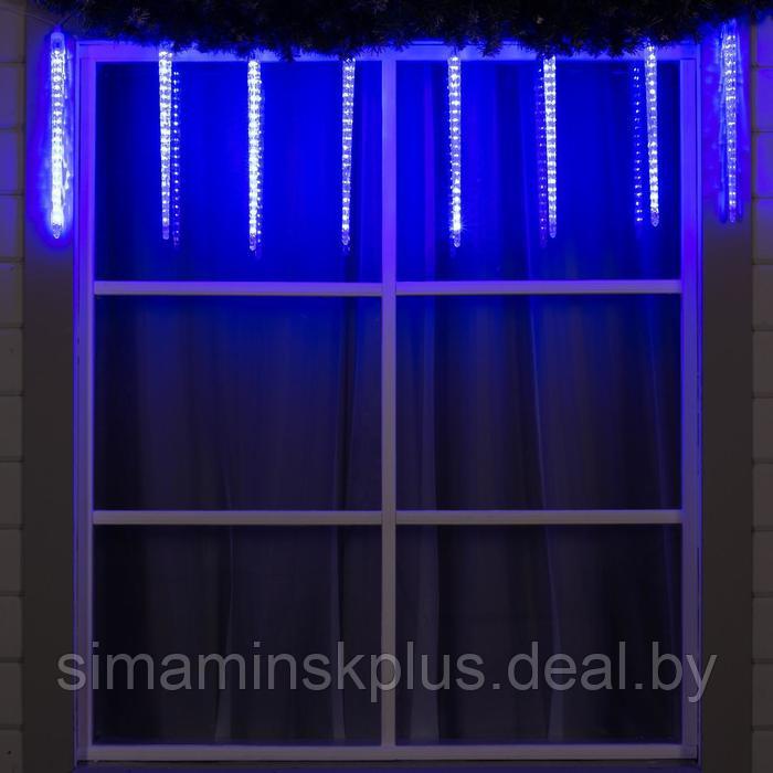 Гирлянда «Сосульки рифленые» 2.5 × 0.42 м, IP65, прозрачная нить, 288 LED, свечение синее с эффектом стекания, - фото 3 - id-p174611320