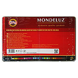 Карандаши акварельные набор 36 цветов, Koh-I-Noor Mondeluz 3725, в металлическом пенале, фото 4