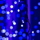 Гирлянда «Занавес» 2 × 1.5 м, IP44, УМС, тёмная нить, 360 LED, свечение синее, 220 В, фото 3