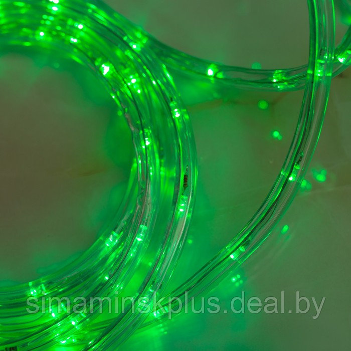 Световой шнур Luazon Lighting 10 мм, IP44, 5 м, 24 LED/м, 220 В, 8 режимов, свечение зелёное - фото 3 - id-p174611650