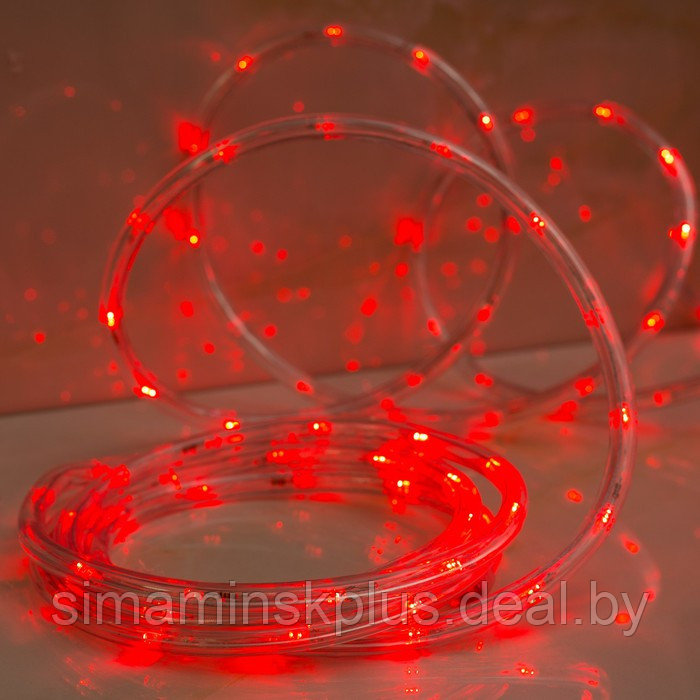 Световой шнур Luazon Lighting 10 мм, IP44, 5 м, 24 LED/м, 220 В, 8 режимов, свечение красное - фото 2 - id-p174611651