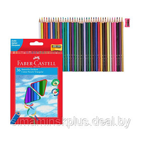 Карандаши 36 цветов Faber-Castell Eco, трёхгранный корпус, с точилкой