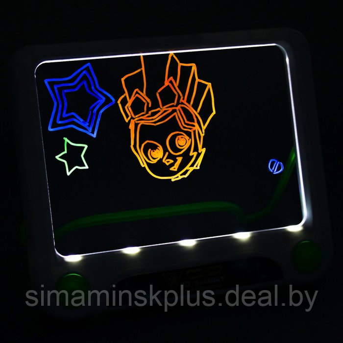 3D-планшет для рисования «Фиксики: Фикси планшет», неоновые маркеры, световые эффекты, с карточками - фото 3 - id-p174628424