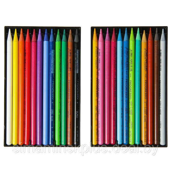 Карандаши художественные 24 цвета, Koh-I-Noor PROGRESSO 8758, цветные, цельнографитные, в картонной коробке - фото 2 - id-p174630240