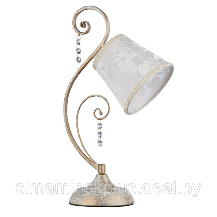 Настольная лампа Lorette 1x40W E14, белое золото 15x27,3x45,4 см - фото 1 - id-p174617012
