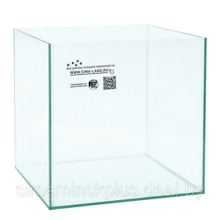 Аквариум "Куб" без покровного стекла, 27 литров, 30 х 30 х 30 см, бесцветный шов - фото 1 - id-p174634125