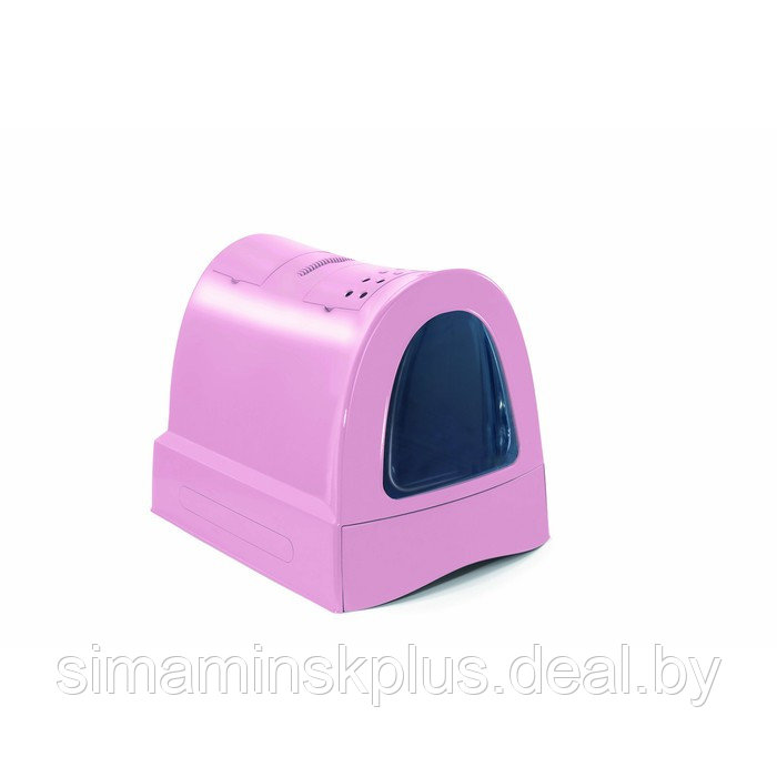 Туалет закрытый Imac Zuma для кошек, 40 х 56 х 42,5 см, пепельно-розовый - фото 1 - id-p174636059