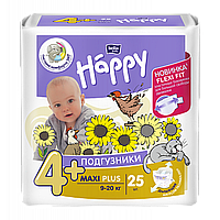 Подгузники Bella Baby Happy Maxi Plus 4 гигиенические для детей 9-20 кг, 25 шт