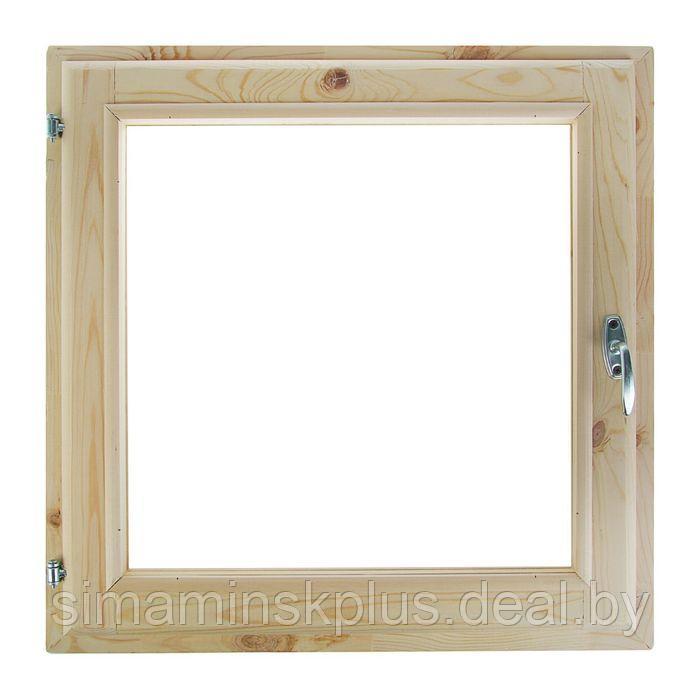 Окно, 50×50см, двойное стекло, с уплотнителем, из хвои