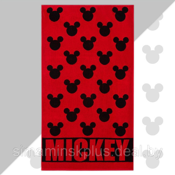 Полотенце махровое Mickey "Микки Маус", красный, 70х130 см, 100% хлопок, 420гр/м2 - фото 1 - id-p174629500