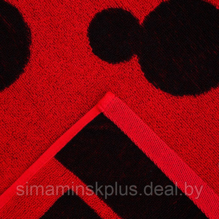 Полотенце махровое Mickey "Микки Маус", красный, 70х130 см, 100% хлопок, 420гр/м2 - фото 3 - id-p174629500