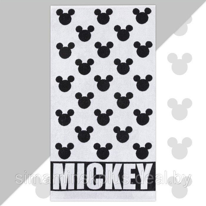 Полотенце махровое Mickey "Микки Маус", белый, 70х130 см, 100% хлопок, 420гр/м2 - фото 1 - id-p174629501