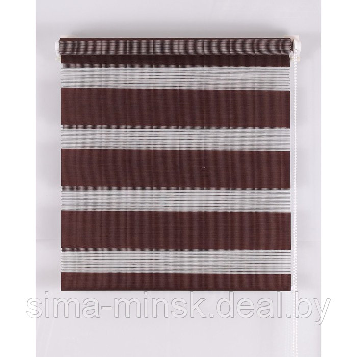 Рулонная штора «День и Ночь», размер 65×160 см, цвет шоколад - фото 1 - id-p93255051